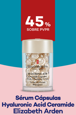 Sérum Capsulas Hyaluronic Acid Ceramide da marca Elizabeth Arden com destaque promocional de 45% sobre preço de Venda ao Público Recomendado